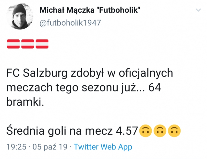 NIEPRAWDOPODOBNA średnia goli na mecz FC Salzburg w tym sezonie O.o